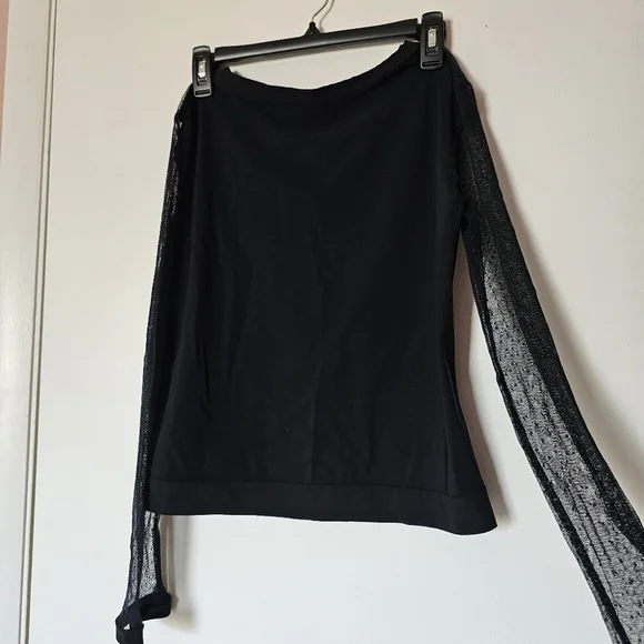 Aventures des Toiles black red polka dot whimsigoth sheer button-down shirt - Picture 11 of 12